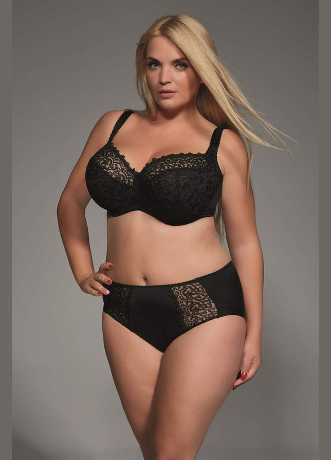 Чорний мереживний бюстгальтер з ущільненими чашками Kris Line з кісточками бавовна, поліамід, поліестер, еластан