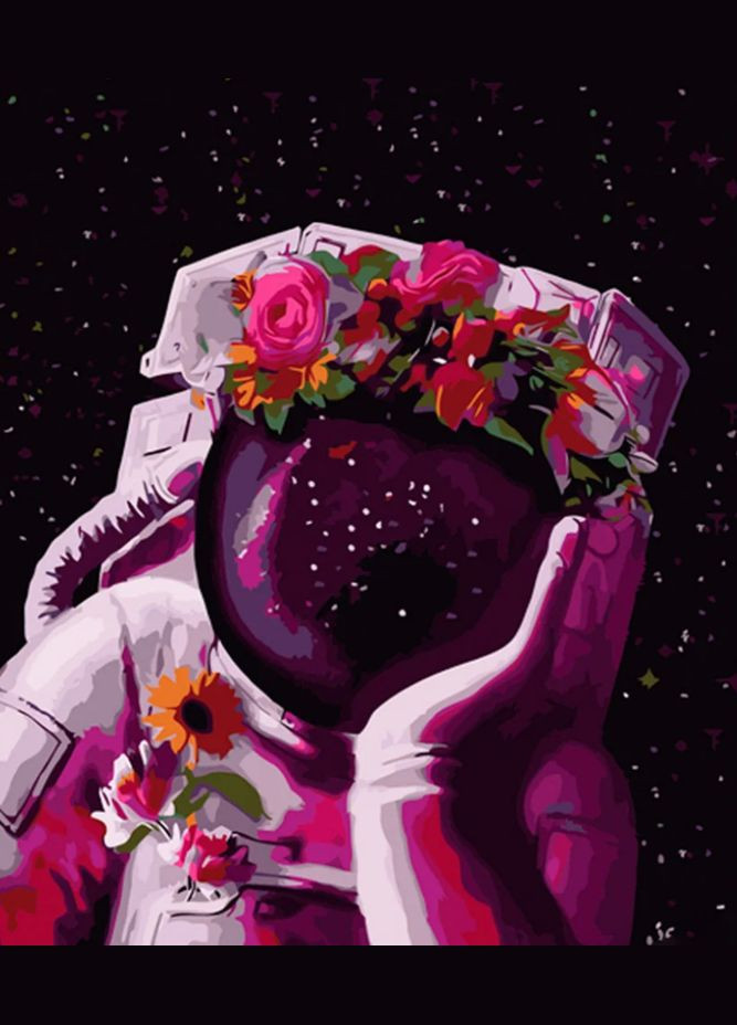 Картина за номерами Квітковий космонавт 40х50 см GS581 ( ) Strateg (328944048)