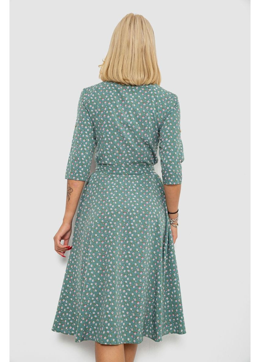 Зелена сукня софт з принтом,, 230r1011-5 Ager