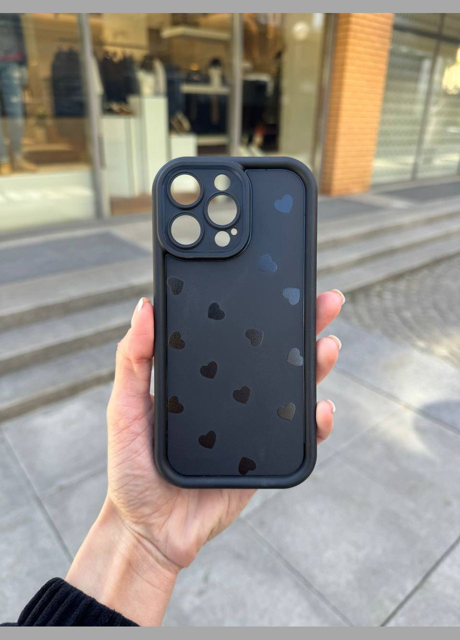 Чохол силіконовий для iPhone 13 Pro Max Heart Mini Black / чохол айфон 13 про макс чорний No Brand (331145598)