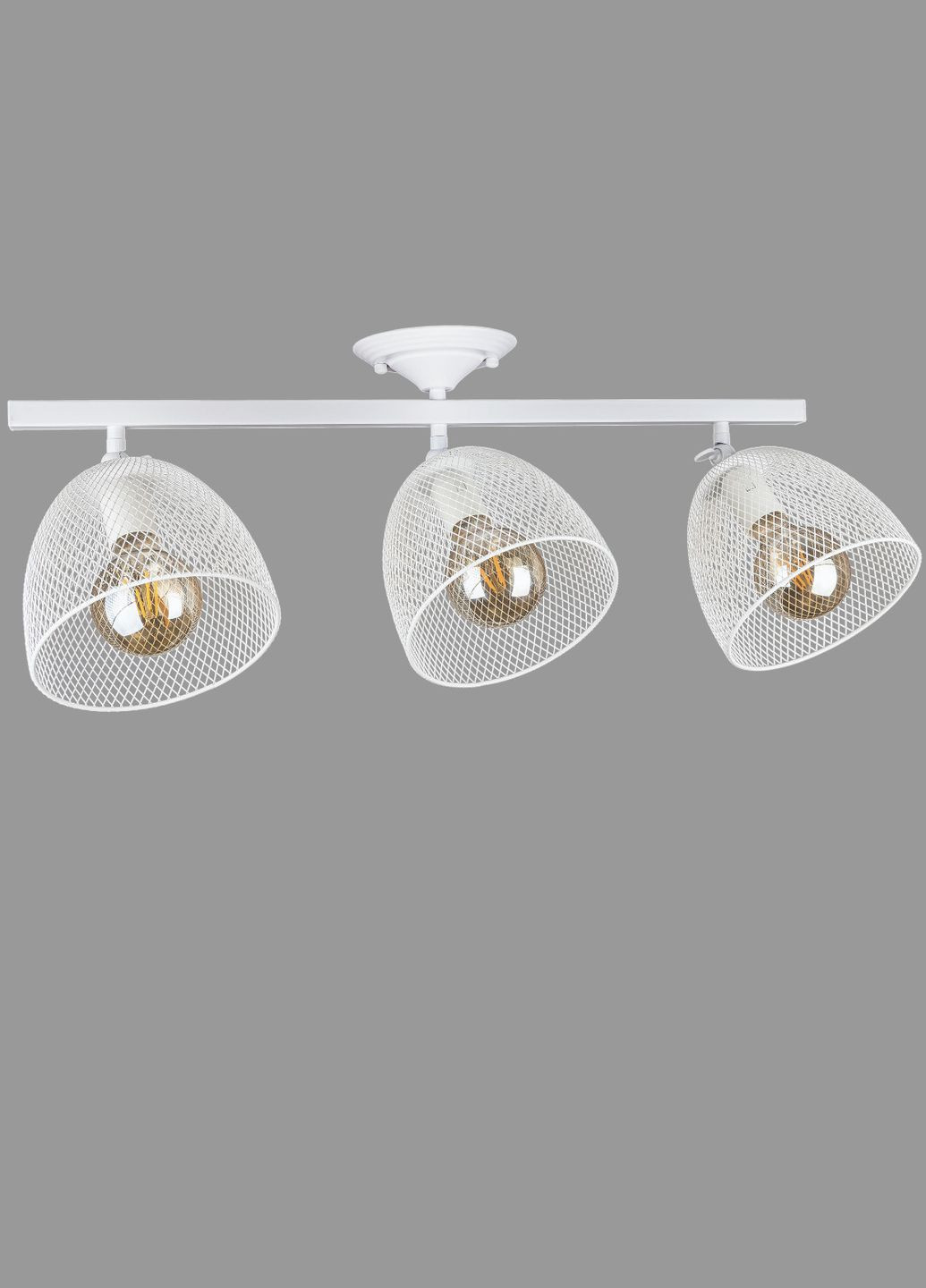 Біла стельова люстра на 3 плафони в стилі лофт (907-X013F-3 WH) No Brand (370069774)