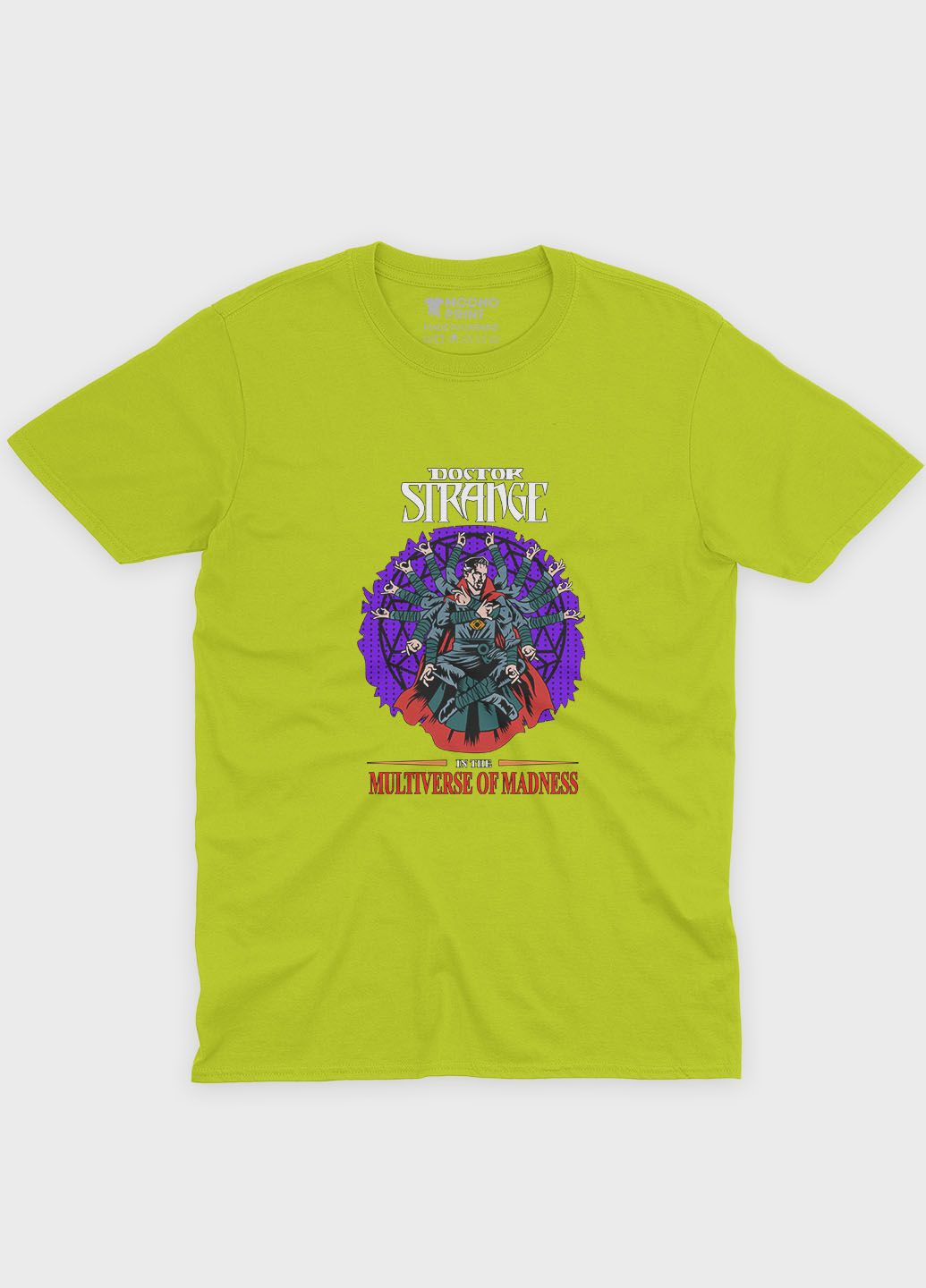Жіноча футболка з принтом супергероя - Доктор Стрендж Лаймовий (TS001-1-BLI-006-020-008-F) Modno - (311528619)