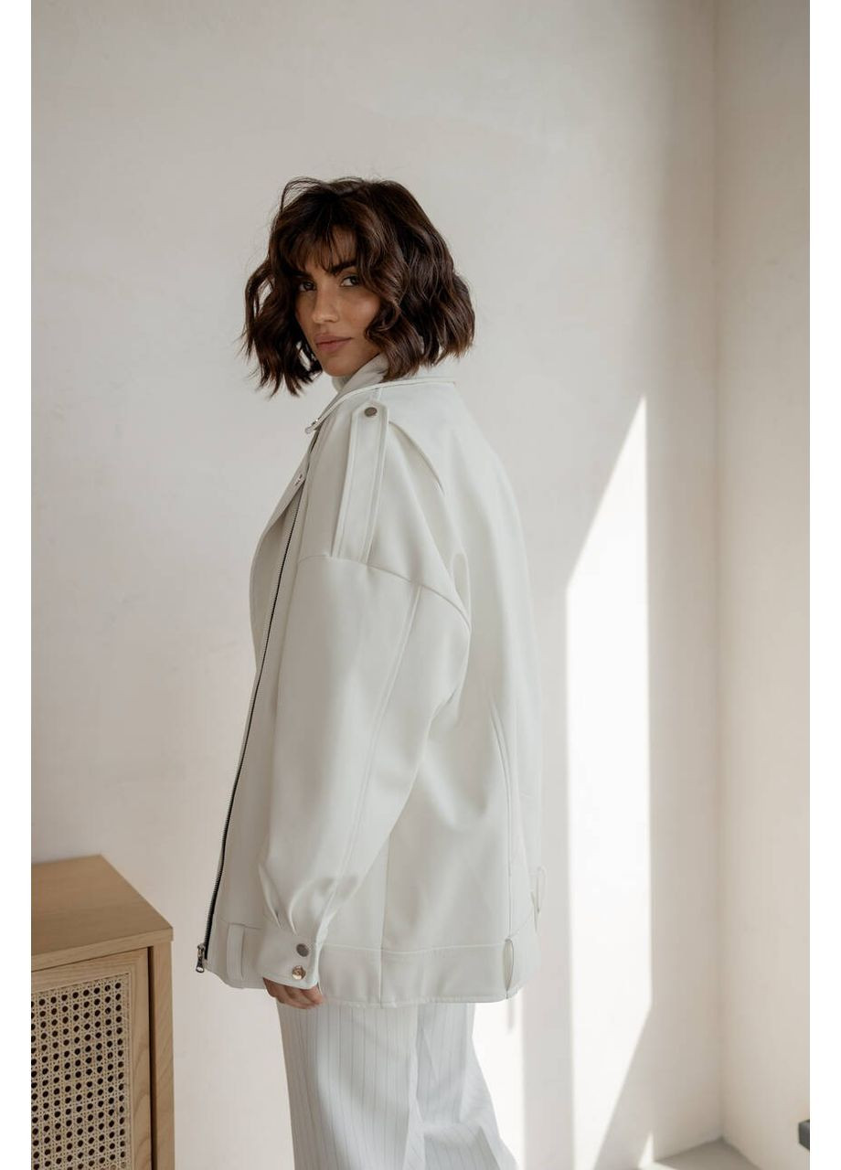 Белая демисезонная куртка pilot удлиненная, цвет белый milirud