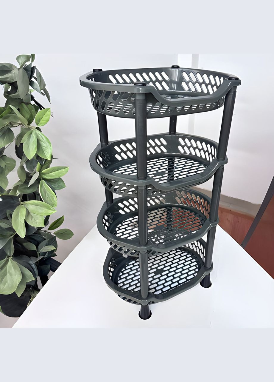 Серая разборная полочка в ванну 4 яруса пластиковая Efe Plastics (309008337)