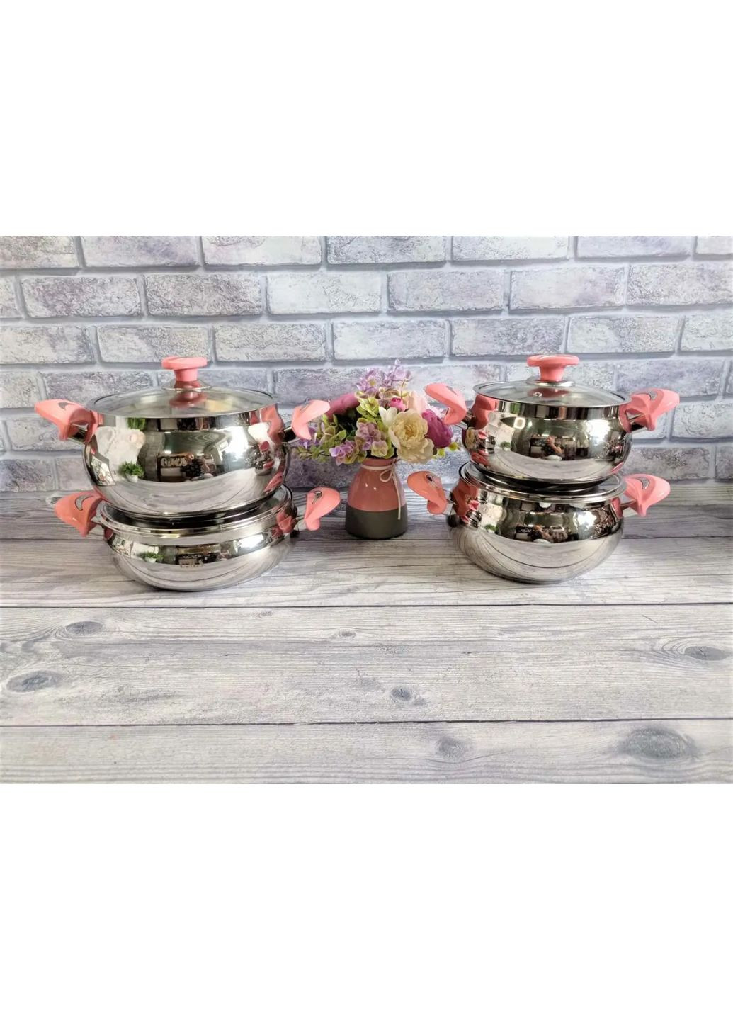 Набор посуды 1028-Pink 22 предмета розовый OMS (349222642)