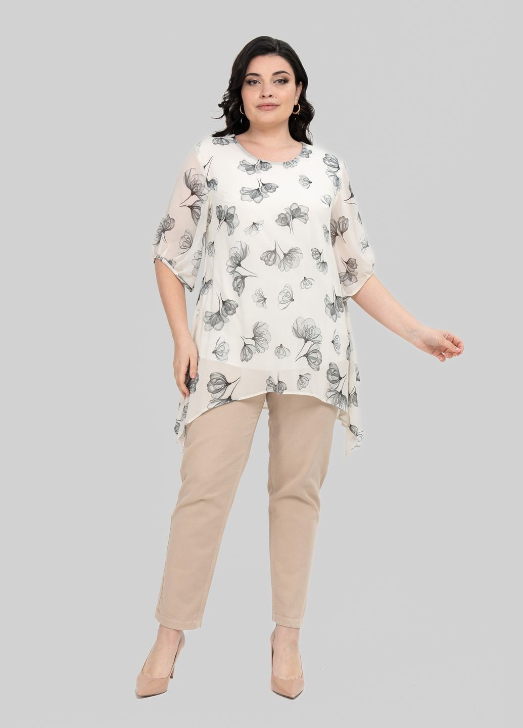 Молочна жіноча блуза хлоя з шифону ескада all posa (ap102445p) A'll Posa