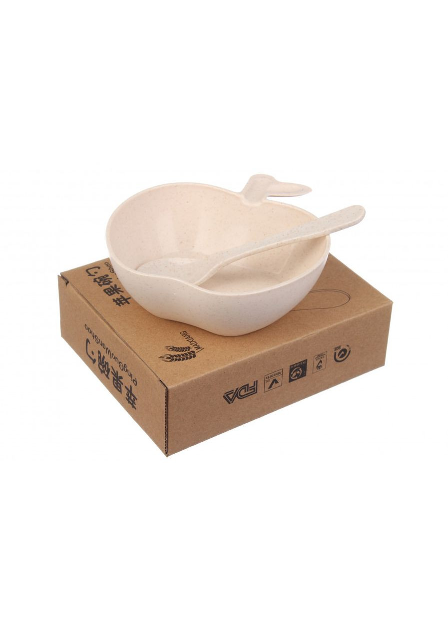 Детская тарелка Яблоко из экопластика голубая No Brand (342064486)