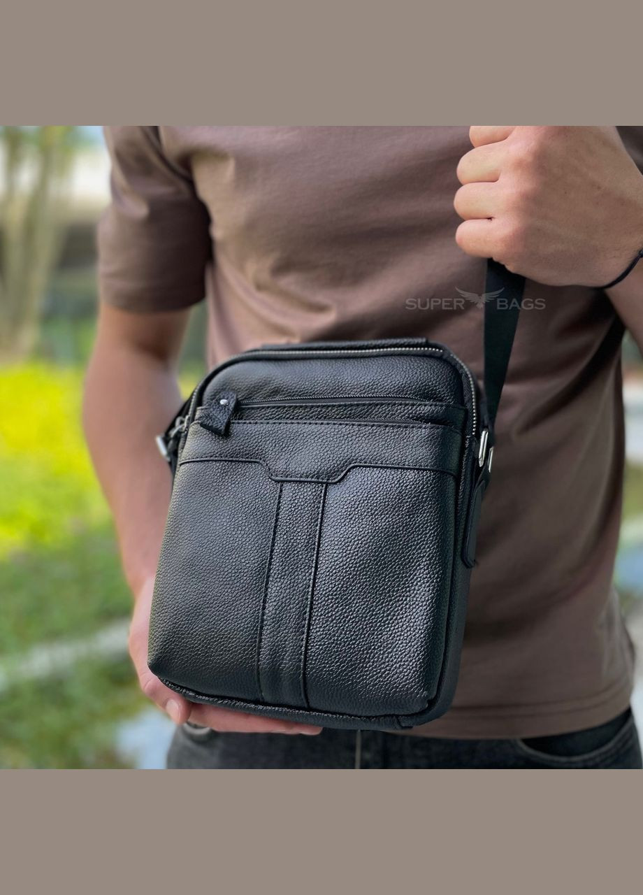 Кожаная мужская черная сумка барсетка с ручкой Tiding Bag (302390941)