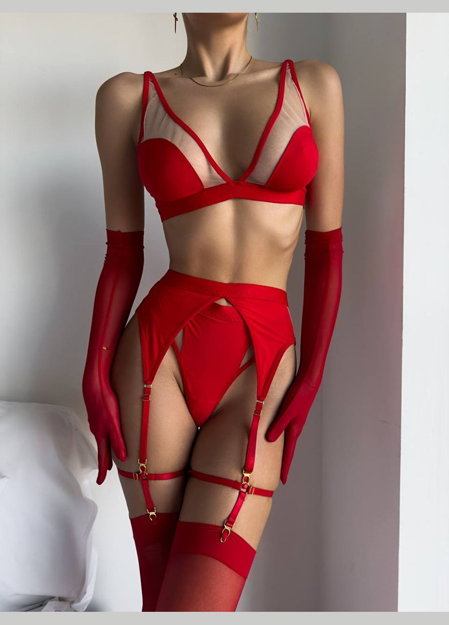 Красный демисезонный комплект белья No Brand