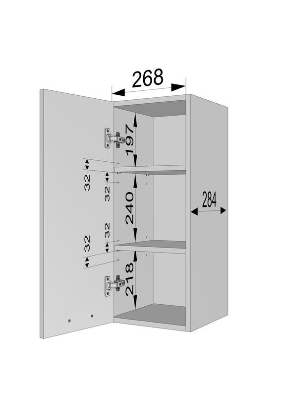 Шафа навісна на кухню 300 мм, шафка у ванну, верхній модуль для кухні N-016 No Brand (371909811)