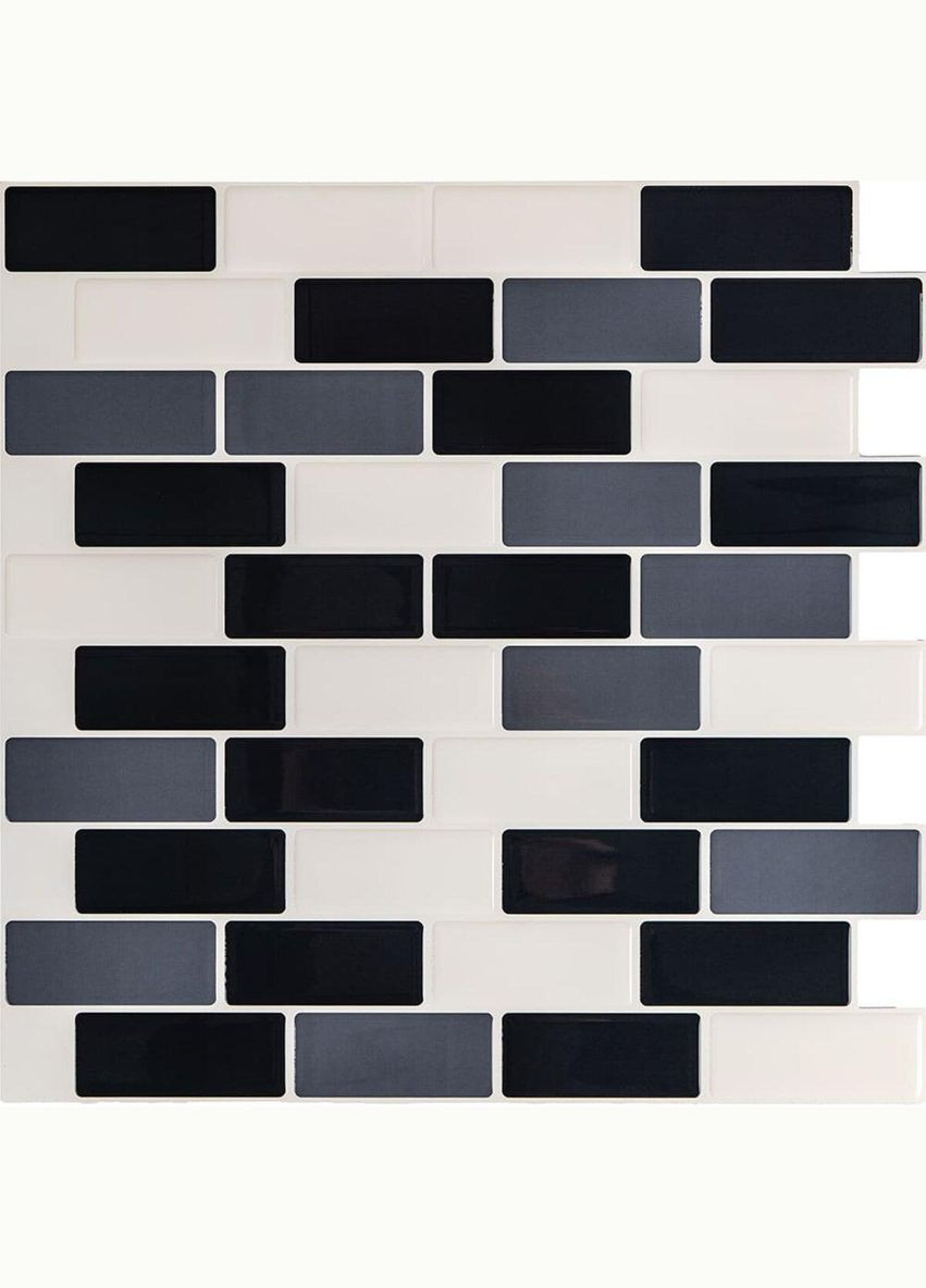 Самоклеящаяся полиуретановая плитка черный серый молочный кирпич 305х305х1мм D (3DPanda-1329) Sticker Wall (323155108)