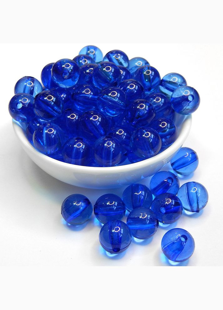 Бусины круглые Желе, акрил, 12 мм, синие, 10 шт No Brand (340484369)
