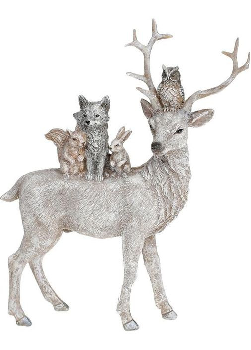 Статуетка декоративна Лісові Жителі Лісовий Олень для інтер'єру з полістоуну 21х7, 5х24 см фігурка для дому Bona (368988327)