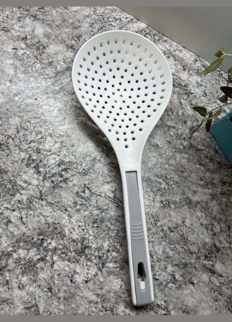 Друшляк-ложка з зажимом білий No Brand (348112181)