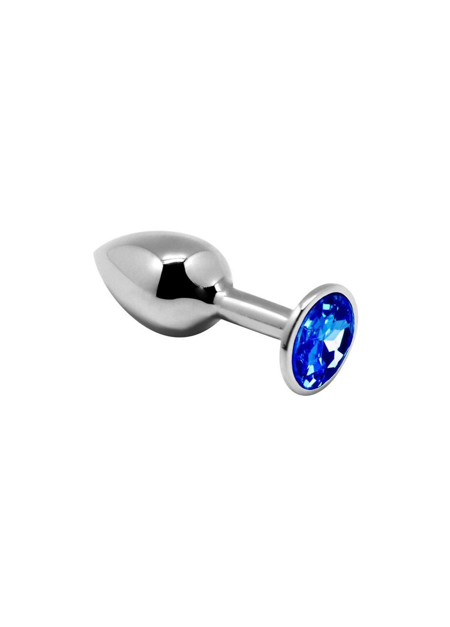 Металева анальна пробка з кристалом Mini Metal Butt Plug Blue S Alive (293959570)