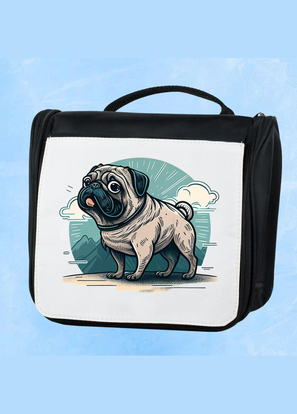 Дорожная сумка - органайзер для косметики несессер Dog #67 Черная No Brand (318677059)