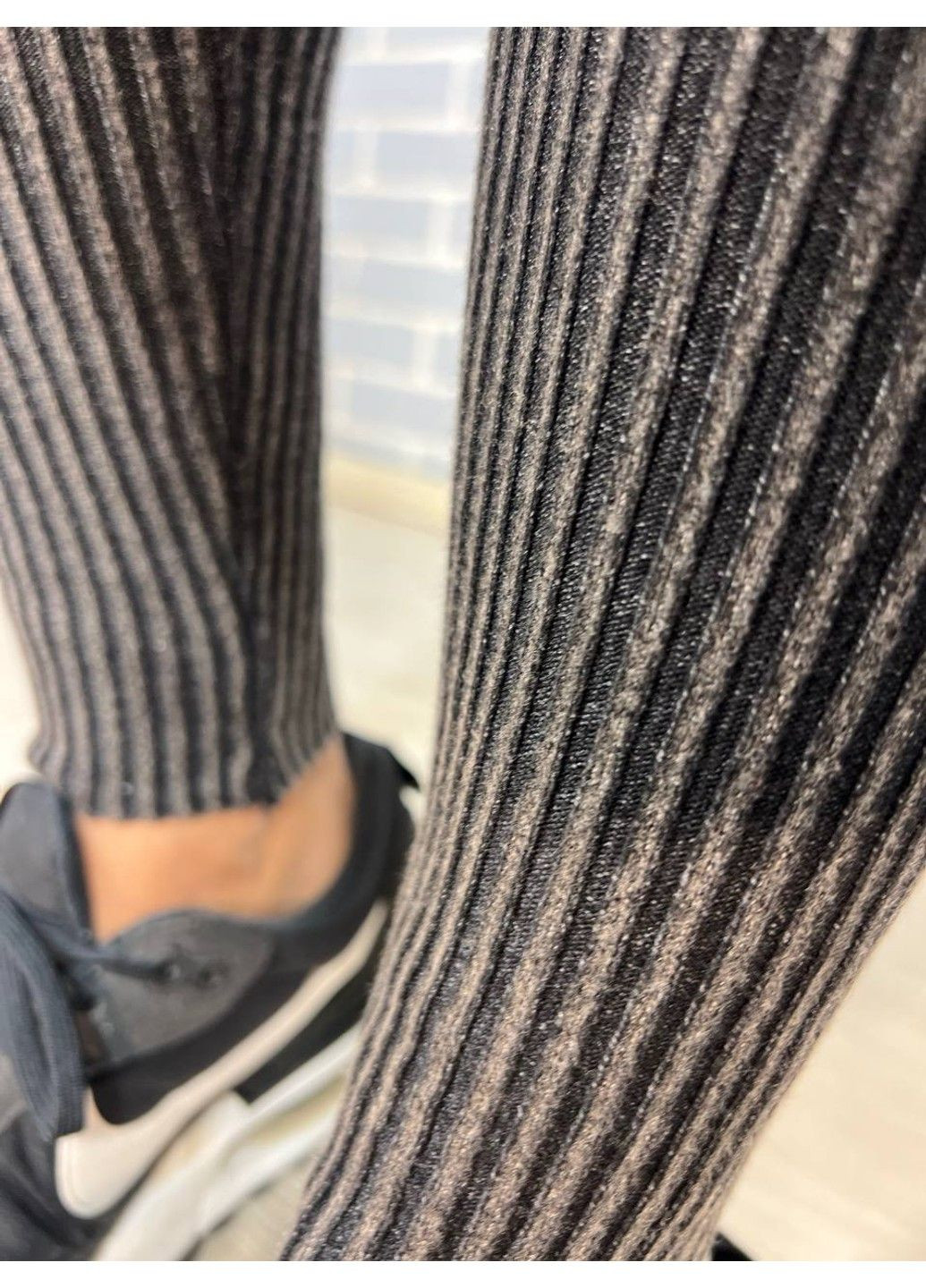 Лосини жіночі U 166 в широкий рубчик щільні теплі висока талія No Brand (305848694)