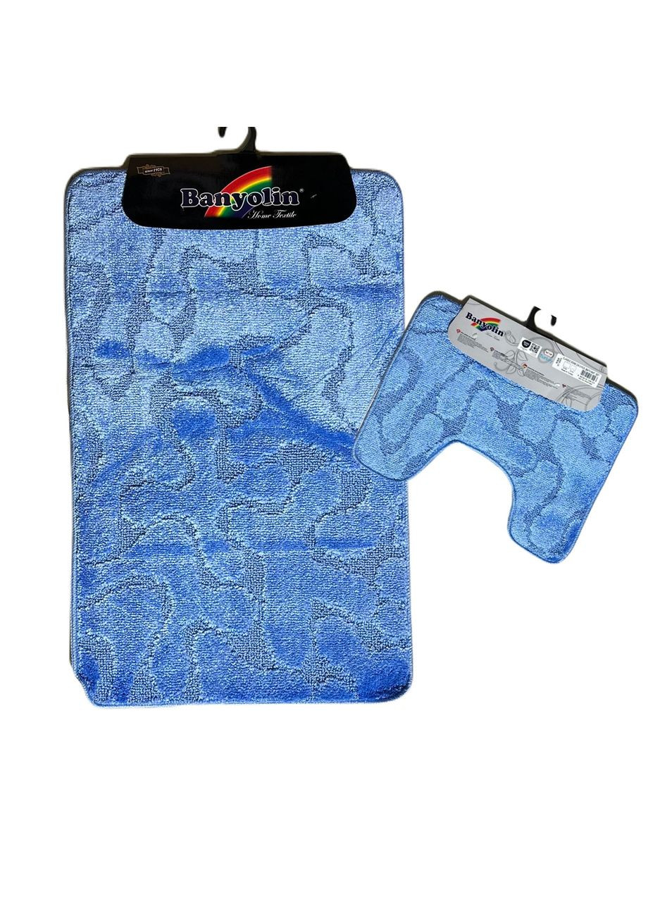 Набір блакитних килимків для ванної та туалетної кімнати CLASSIC 50*80/40*50 см Blue 162 Banyolin (303213110)