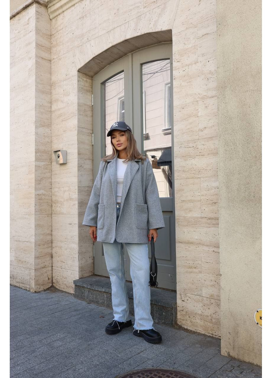 Сіре демісезонне Пальто жіноче Україна