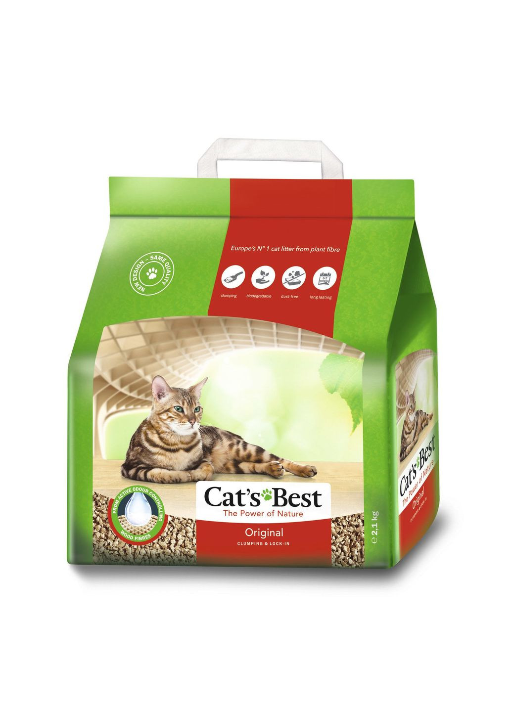 Наполнитель для кошачьего туалета Original Древесный комкующий 2.1 кг (5 л) (4002973000861/4002973000892/4002973302347) Cat's Best (279562118)