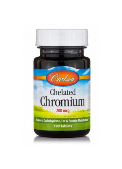 Хром хелат, Chelated Chromium,, 200 мкг, 100 таблеток (CAR05511) Carlson Labs (266265533)