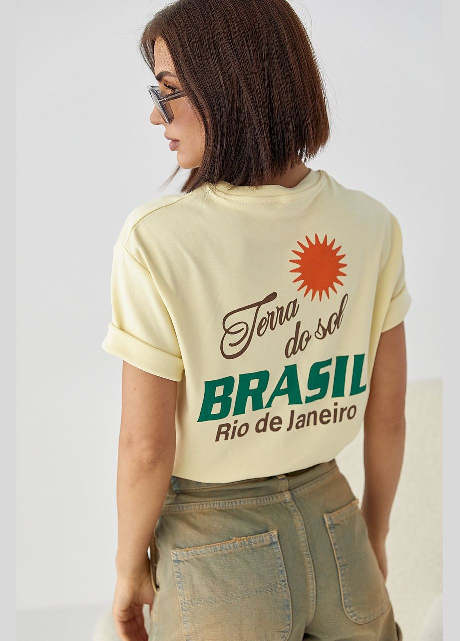 Хлопковая футболка с надписями Lurex - (334451590)