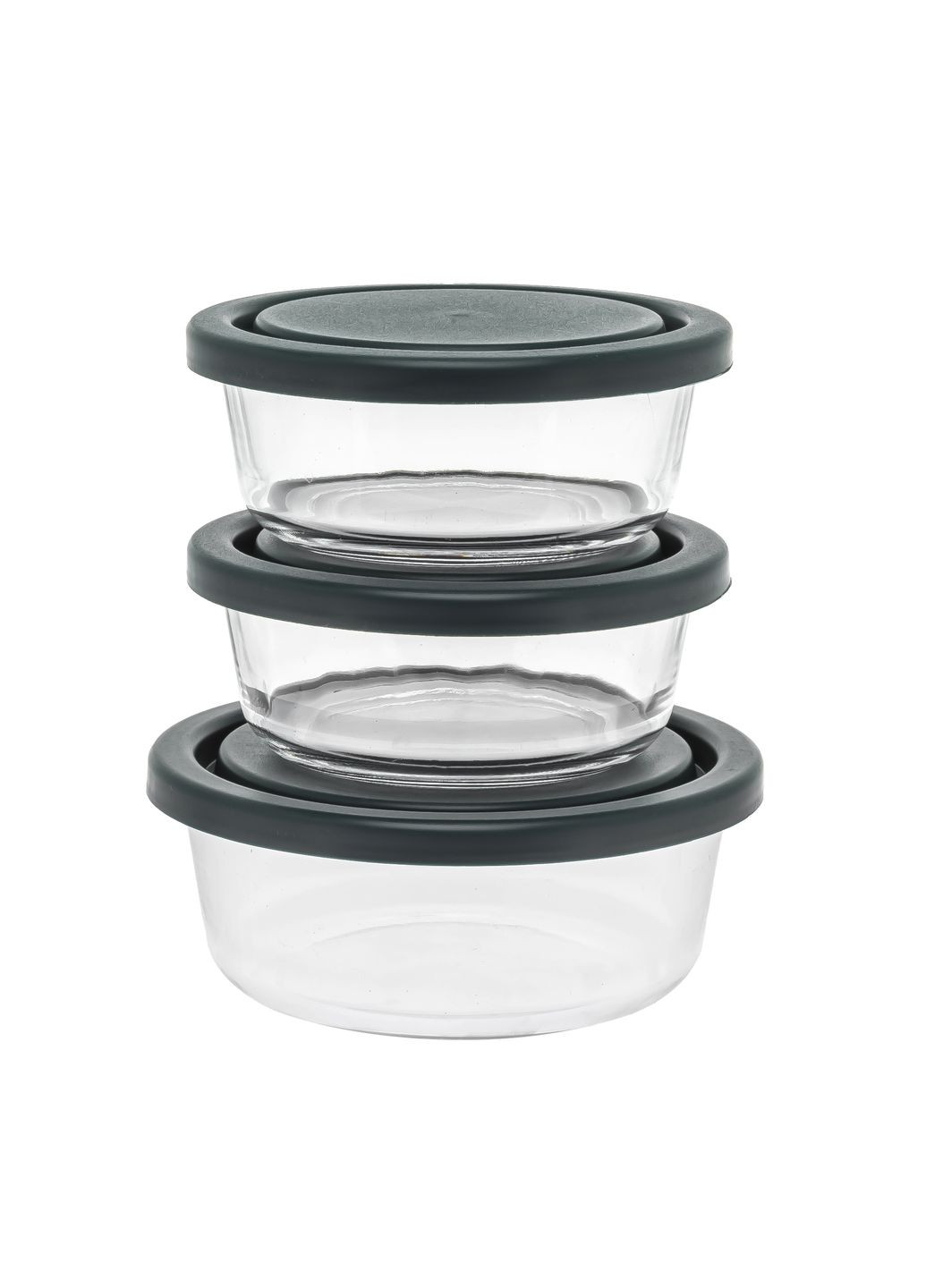 Набір контейнерів ємностей для їжі зі скла з кришками 3 шт. S&T (330579671)