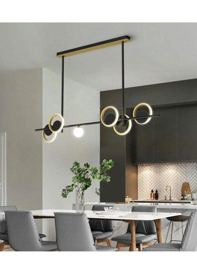 Люстра светодиодная потолочная LED светильник для квартиры на потолок лэд 26606 Черный 50-80х12х140 см. Sunnysky (335974816)