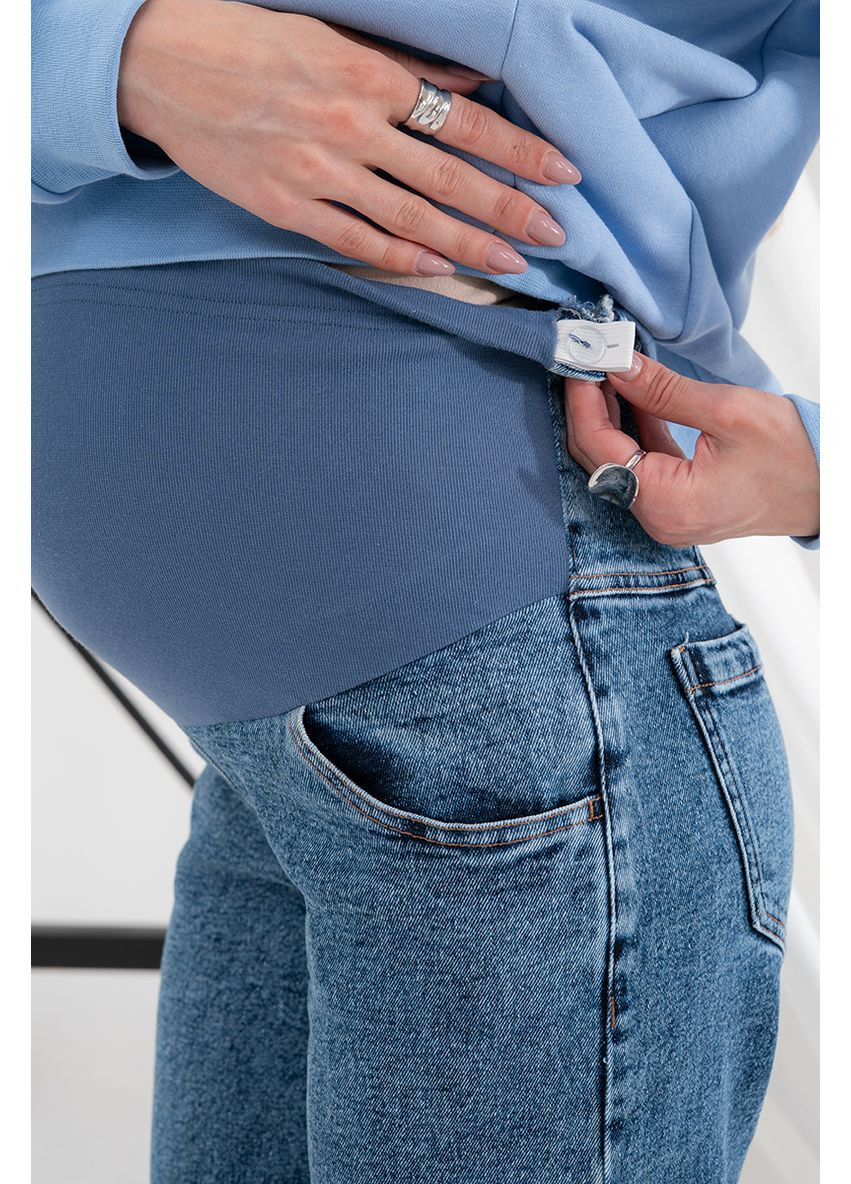 Джинси для вагітних широкі з високим поясом сині Юла мама - (352539049)