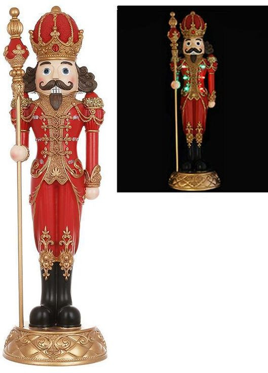 Фігура декоративна "Лускунчик" з LED-підсвічуванням мундира, 50см, червоний BonaDi (329898797)