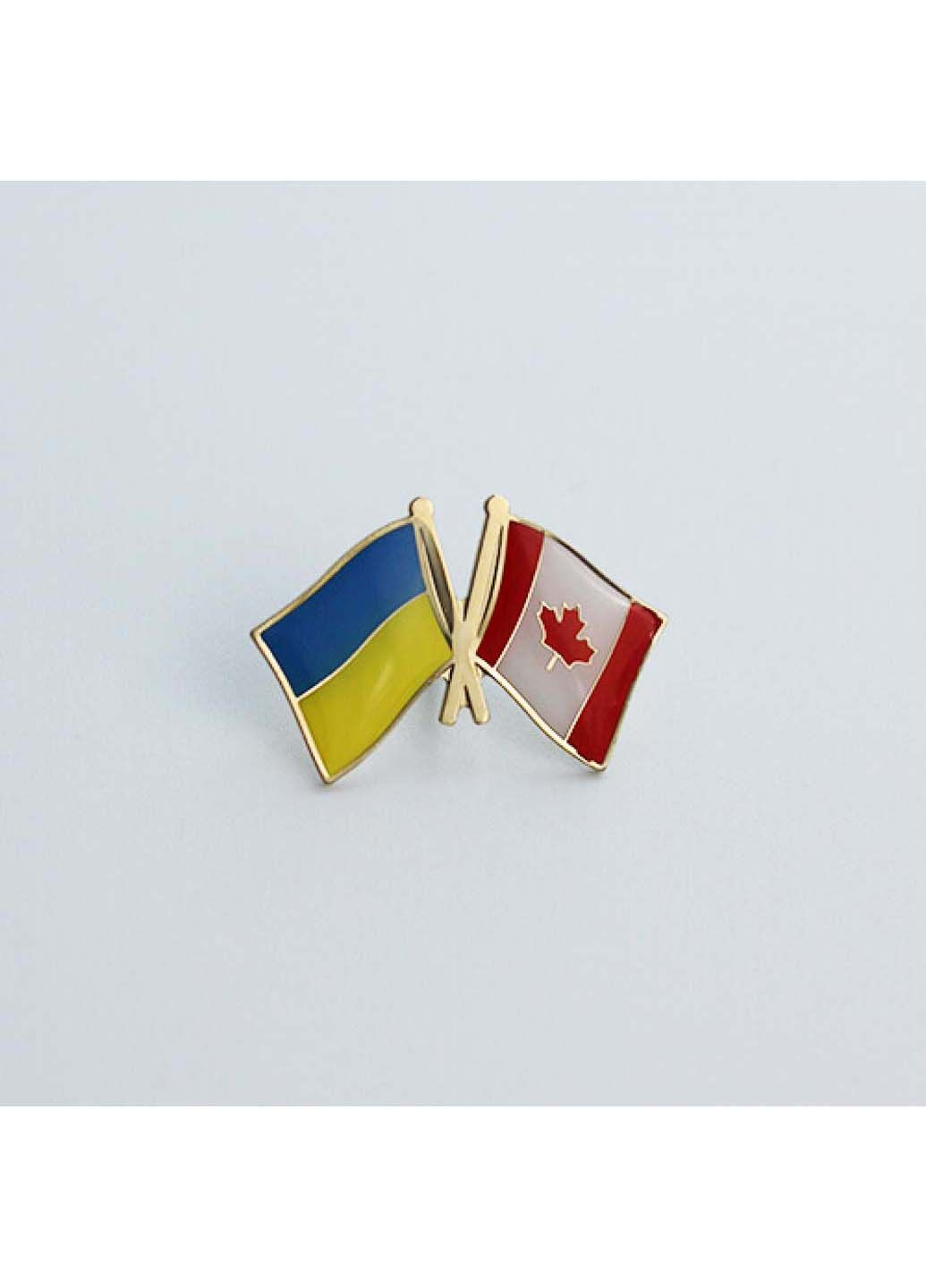 Значок флаги Украины Канады 25х17 мм Dobroznak (292338536)