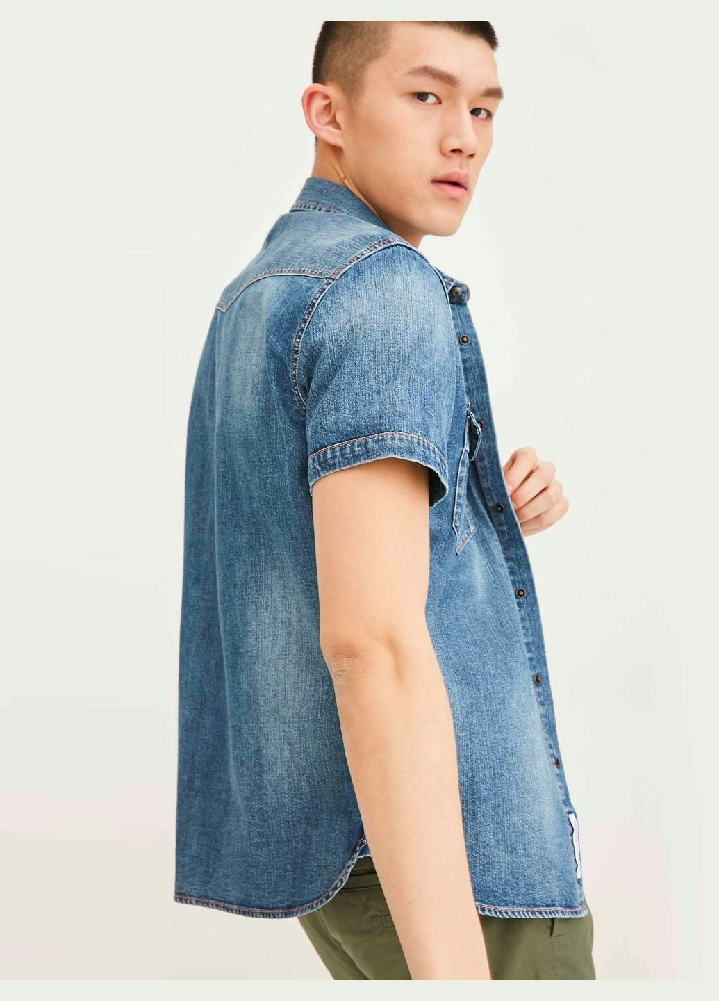 Синяя рубашка Jack & Jones