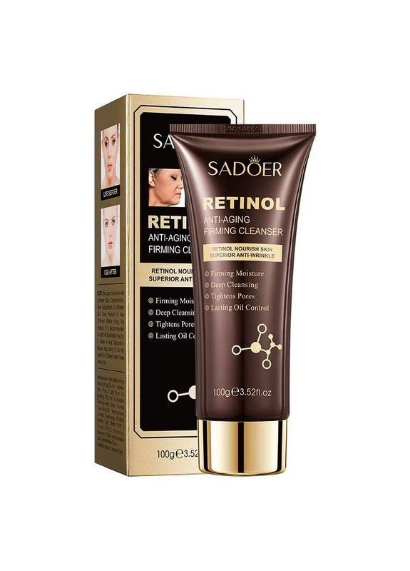 Антивозрастной гель для умывания лица Retinol с эффектом лифтинга 100 г SADOER (365655068)