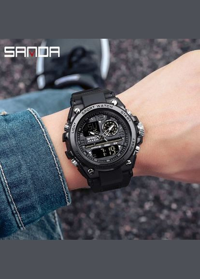 Часы мужские тактические наручные спортивные Sanda 6024-Blue (329443043)