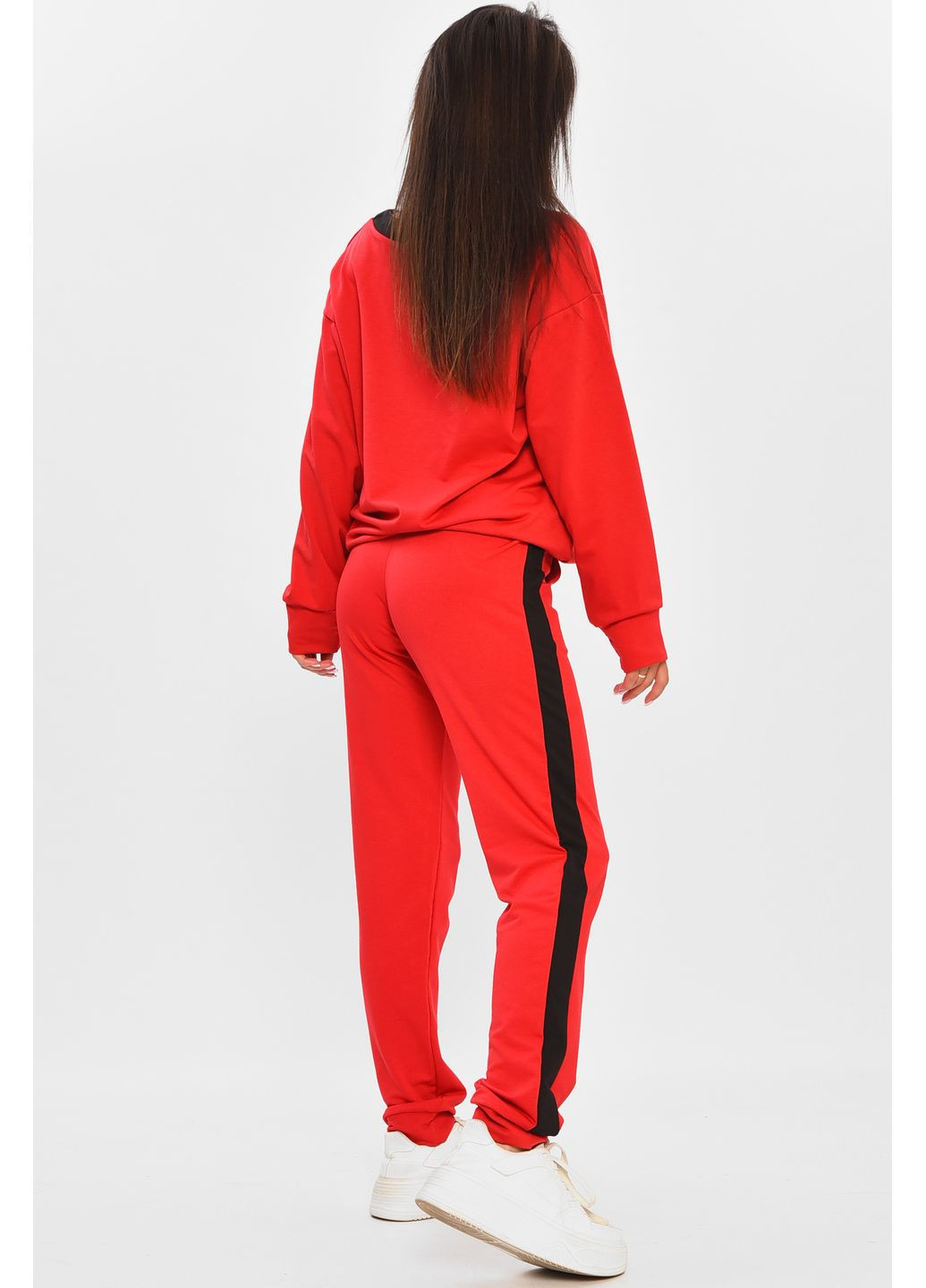 Костюм женский однотонный красного цвета Let's Shop (353848873)