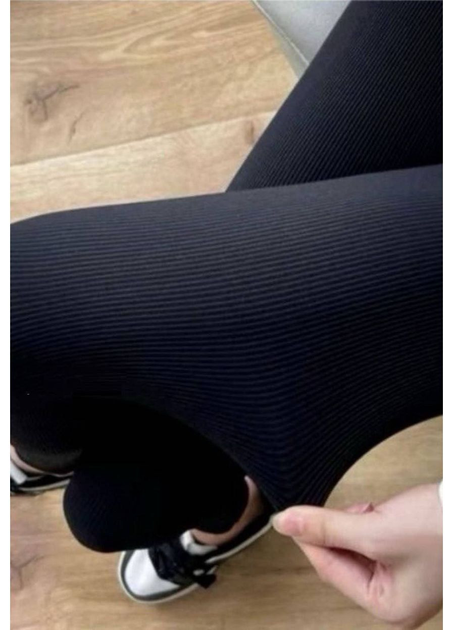 Лосини жіночі рубчик безшовні утеплені з завищеною талією Україна (361248283)