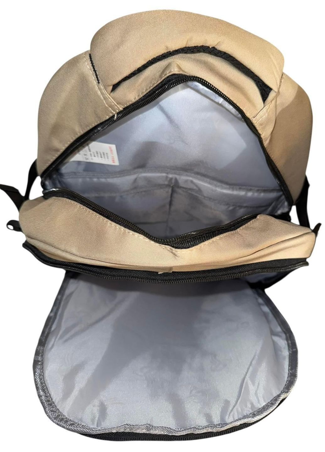 Рюкзак міський з трьома відділеннями 6239 бежевий No Brand (368859138)