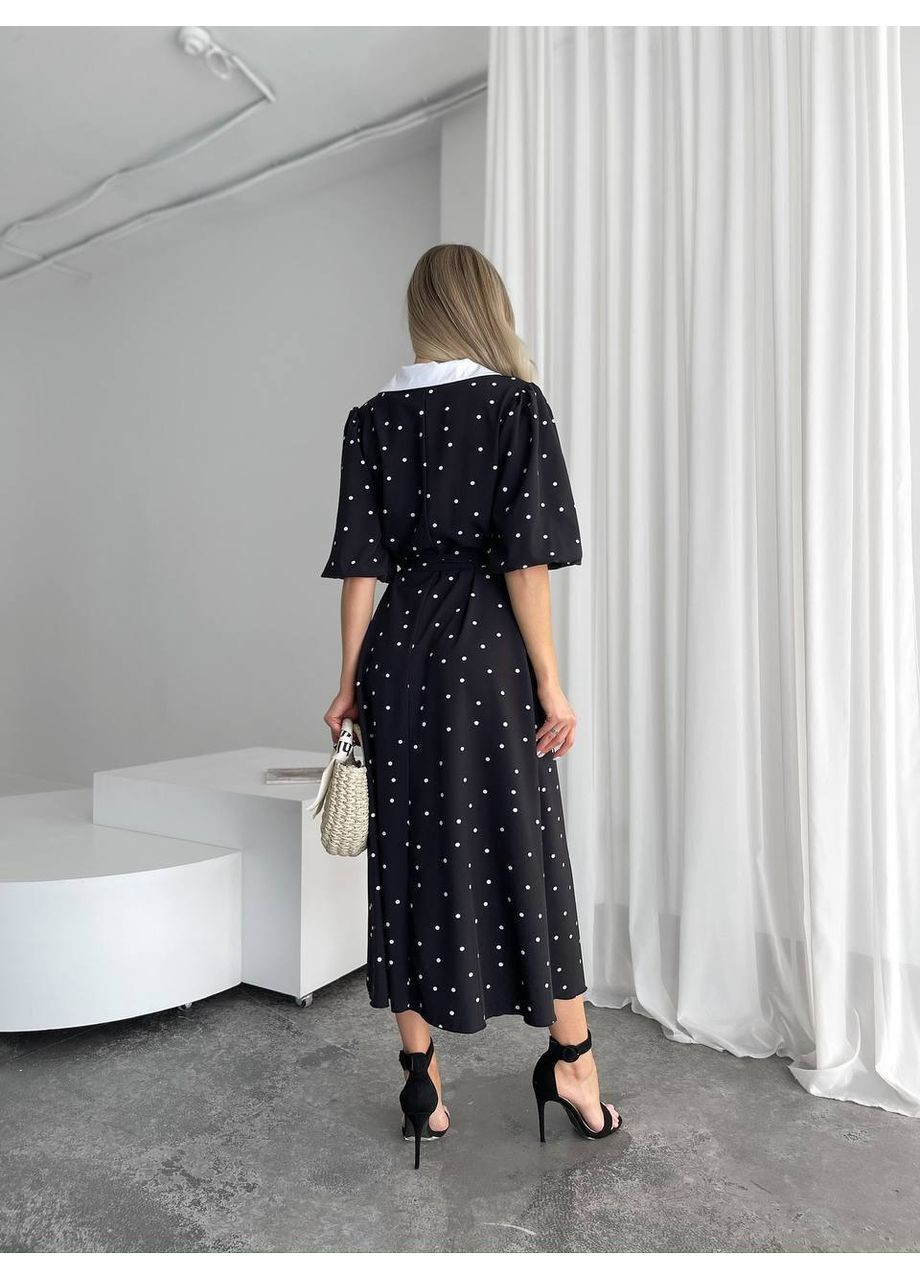 Чорна сукня з комірцем Fashion