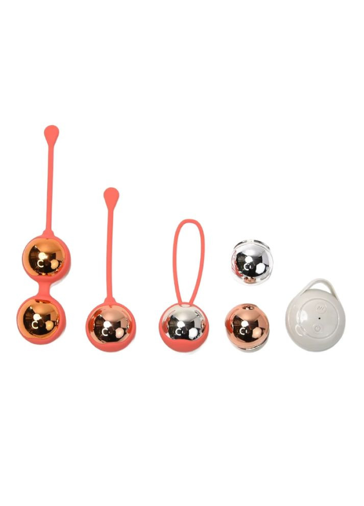 Набор вагинальных виброшариков с пультом, коралловые, 3.35 х 16 см Sweet Em (372511641)