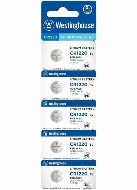 Литиевая батарейка Lithium таблетка CR1220 3 В 5 шт/уп blister Westinghouse (301339316)