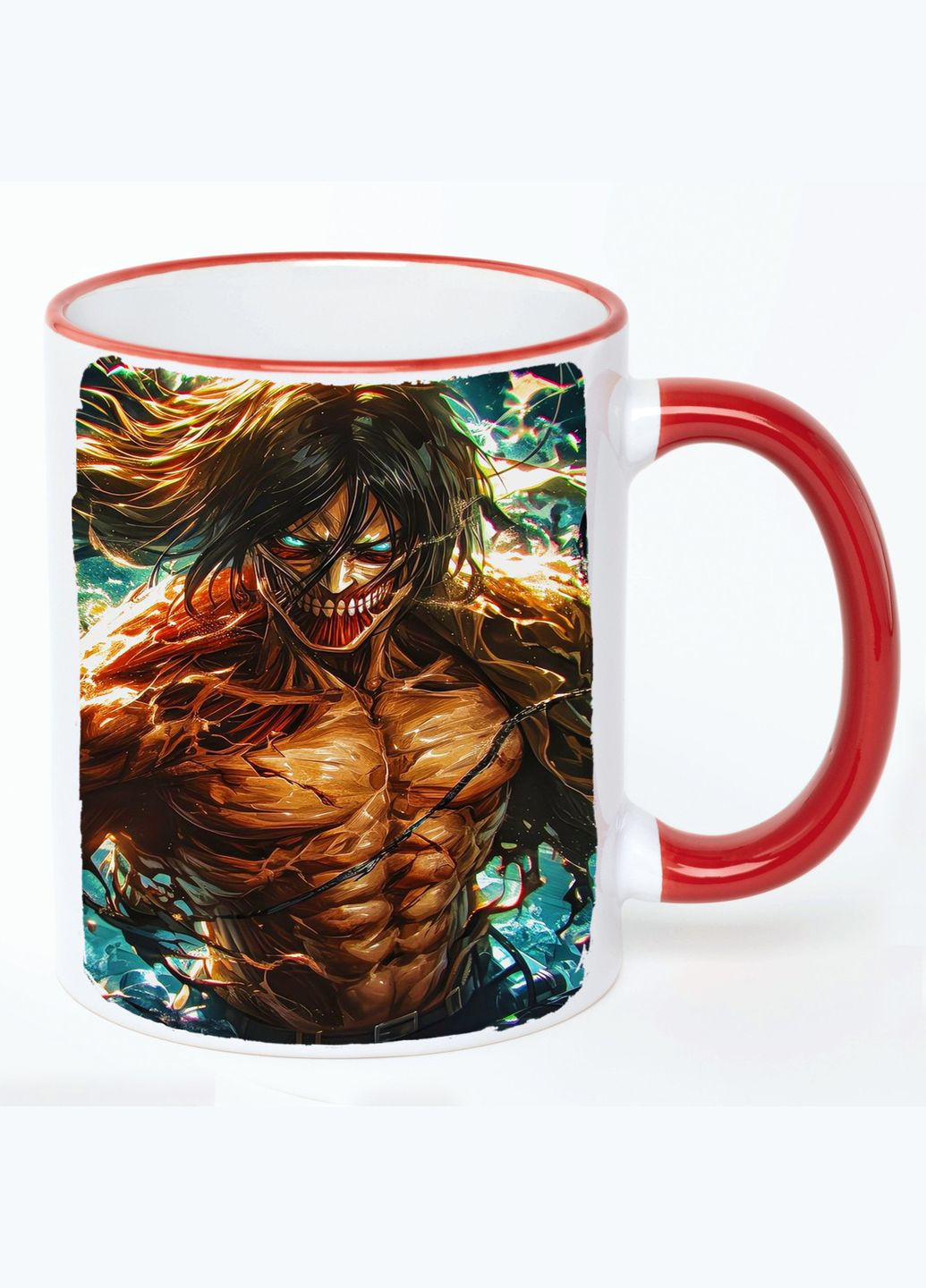 Чашка Атака Титанов Аниме #009 (кружка, кружка) Белая с Красной ручкой 330 мл No Brand (322715148)