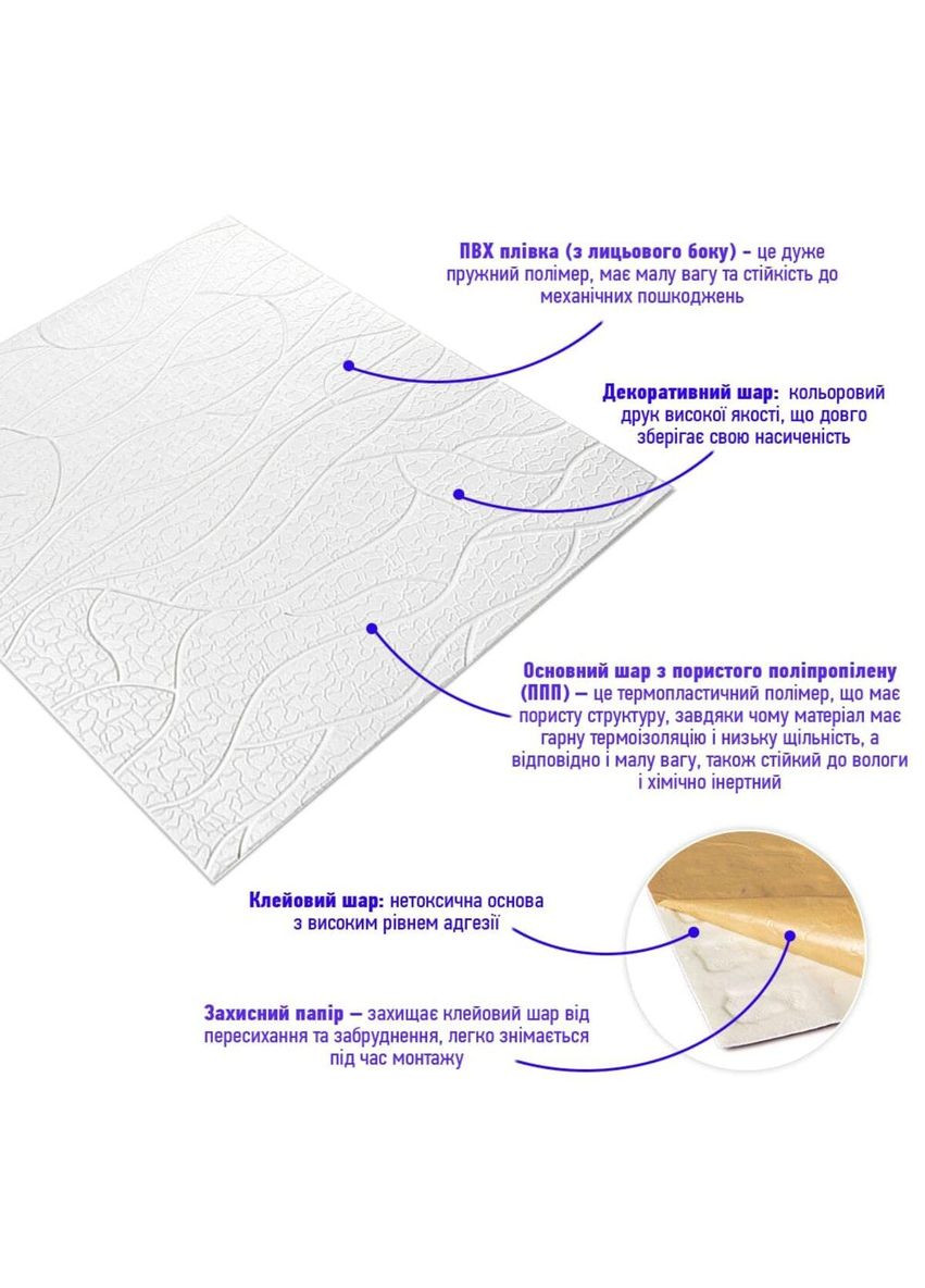 Панель 3D WHITE 700*700*6мм (D) SW00001948 Sticker Wall (300241707)