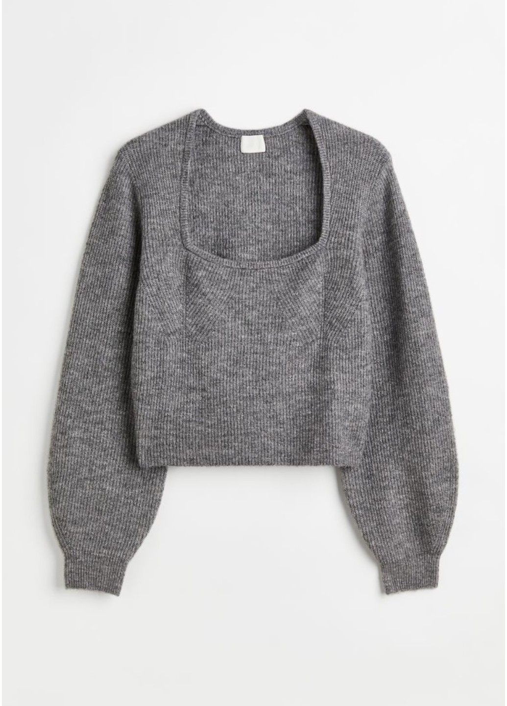 Темно-сірий зимовий жіночий светр з квадратним вирізом н&м (57950) xs темно-сірий H&M