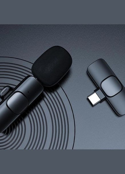 Петличний мікрофон бездротовий для смартфона Туре-C K8, Чорний Art (290889104)