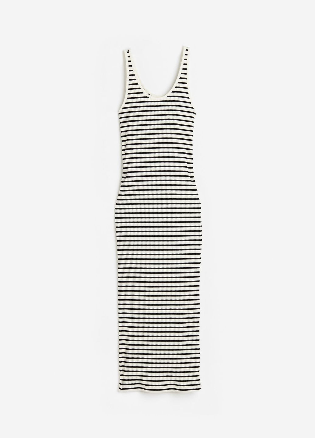 Черно-белое повседневный платье H&M в полоску
