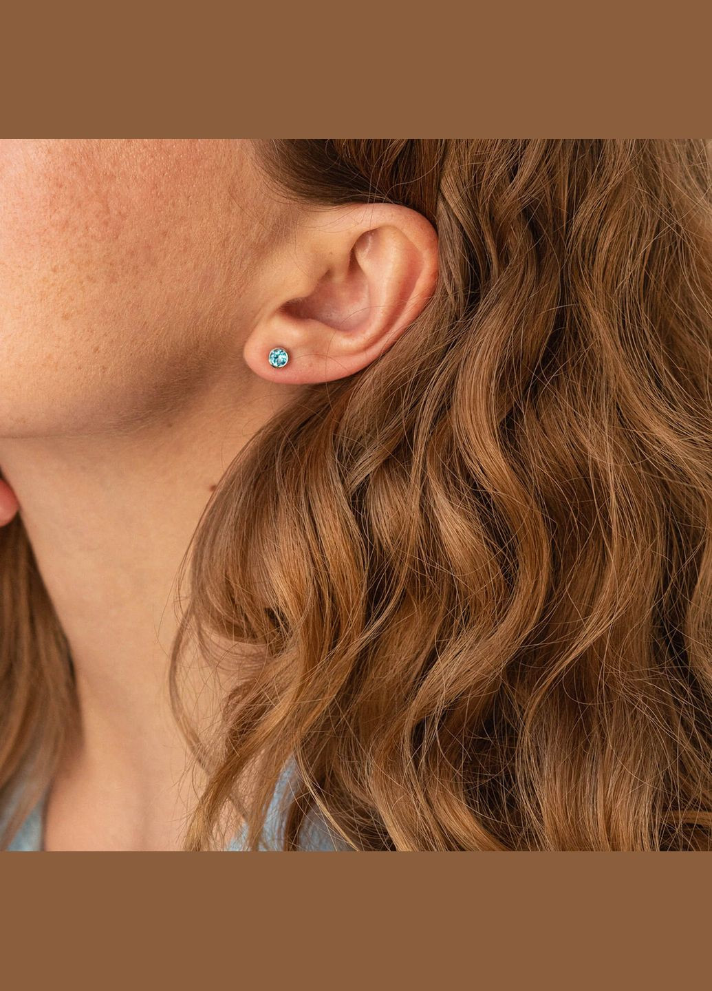 Золотые серьги - пусеты с голубыми топазами сб0428gl Oniks (264024140)