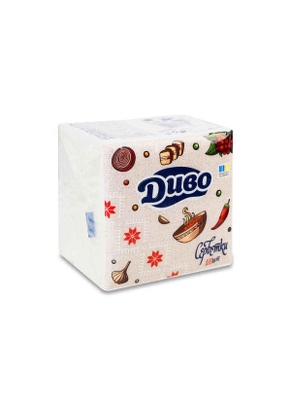 Салфетки бумажные 100шт однослойные Белые ТМ ДИВО Диво (311954720)