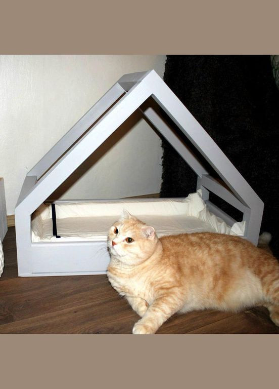 Лежак для кошки из дерева Викси зефир (ЛДК-000620) No Brand (328453086)