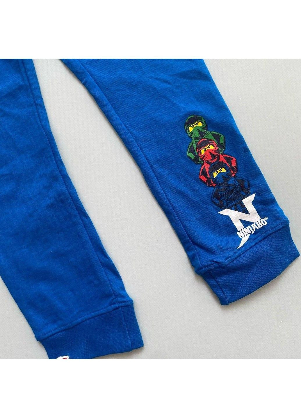 Штани на хлопчика двонитка без утеплення з аплікацією LEGO, сині Pepperts (333333993)