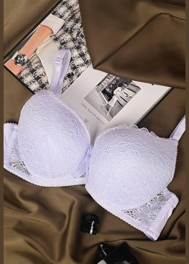 Белый бюстгальтер женский белого цвета No Brand полиамид, эластан